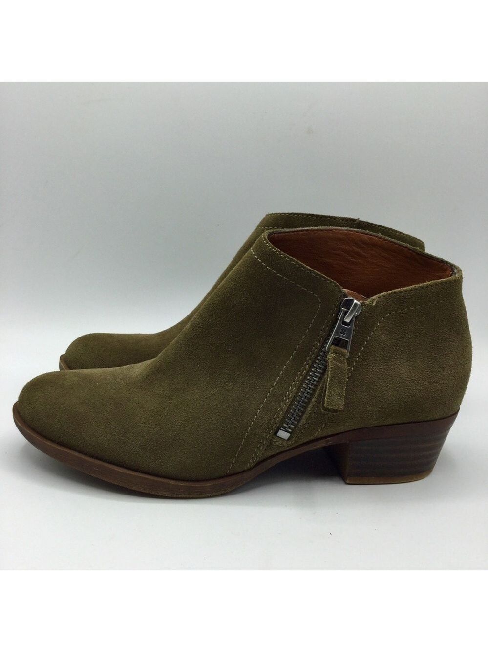 Lucky Brand Brielley2 Oiled Suede Ankle Boots Booties Size 7M - Picture 2 of 12